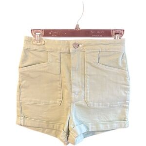 NWT BDG pin-up high-rise mint green cuffed cotton spandex stretch shorts Sz 25